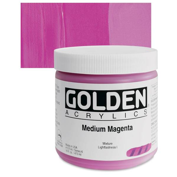 Golden Heavy Body Akrilik Boya 473 Ml Seri 6 Medium Magenta - 1