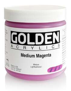 Golden Heavy Body Akrilik Boya 473 Ml Seri 6 Medium Magenta - 3