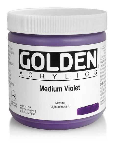 Golden Heavy Body Akrilik Boya 473 Ml Seri 6 Medium Violet - 3