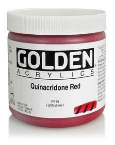 Golden Heavy Body Akrilik Boya 473 Ml Seri 6 Quinacridone Red - Thumbnail