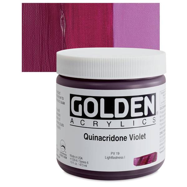 Golden Heavy Body Akrilik Boya 473 Ml Seri 6 Quinacridone Violet - 1