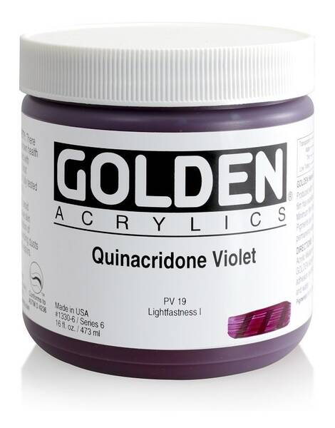 Golden Heavy Body Akrilik Boya 473 Ml Seri 6 Quinacridone Violet - 3