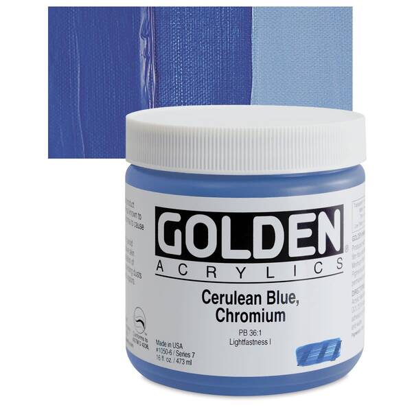 Golden Heavy Body Akrilik Boya 473 Ml Seri 7 Cerulean Blue Chromium