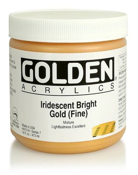 Golden Heavy Body Akrilik Boya 473 Ml Seri 7 Iridescent Bright Gold Fine - 1