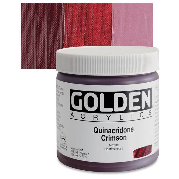 Golden Heavy Body Akrilik Boya 473 Ml Seri 7 Quinacridone Crimson - 1