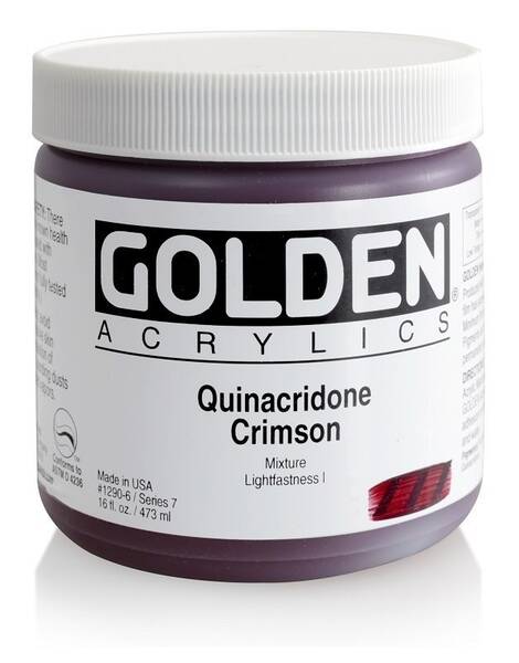 Golden Heavy Body Akrilik Boya 473 Ml Seri 7 Quinacridone Crimson - 3