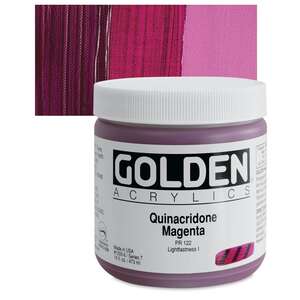 Golden Heavy Body Akrilik Boya 473 Ml Seri 7 Quinacridone Magenta - 1