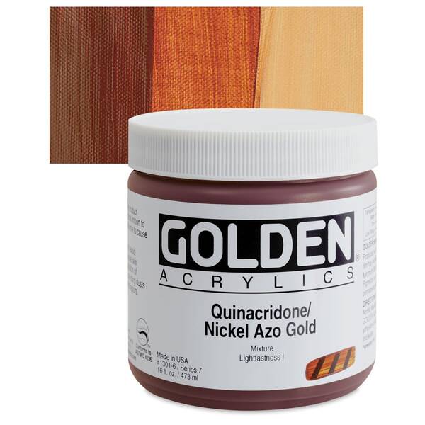 Golden Heavy Body Akrilik Boya 473 Ml Seri 7 Quinacridone Nickel Azo Gold - 1