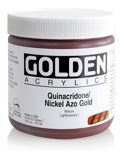 Golden Heavy Body Akrilik Boya 473 Ml Seri 7 Quinacridone Nickel Azo Gold - 3