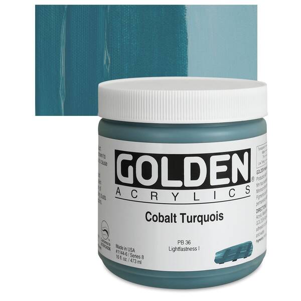 Golden Heavy Body Akrilik Boya 473 Ml Seri 8 Cobalt Turquoise - 1