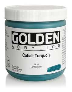 Golden Heavy Body Akrilik Boya 473 Ml Seri 8 Cobalt Turquoise - 3