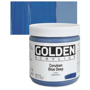 Golden Heavy Body Akrilik Boya 473 Ml Seri 9 Cerulean Blue Deep - 1