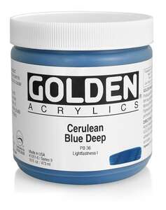 Golden Heavy Body Akrilik Boya 473 Ml Seri 9 Cerulean Blue Deep - Thumbnail