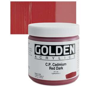 Golden - Golden Heavy Body Akrilik Boya 473 Ml Seri 9 C.P. Cadmium Red Dark
