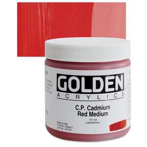 Golden - Golden Heavy Body Akrilik Boya 473 Ml Seri 9 C.P Cadmium Red Medium