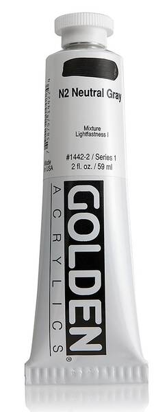 Golden Heavy Body Akrilik Boya 59 Ml Seri 1 N2 Neutral Gray - 3