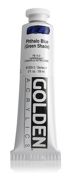 Golden Heavy Body Akrilik Boya 59 Ml Seri 4 Phthalo Blue Green Shade - 3