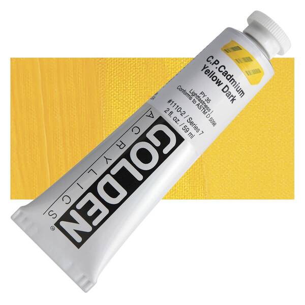 Golden Heavy Body Akrilik Boya 59 Ml Seri 7 C.P. Cadmium Yellow Dark - 1