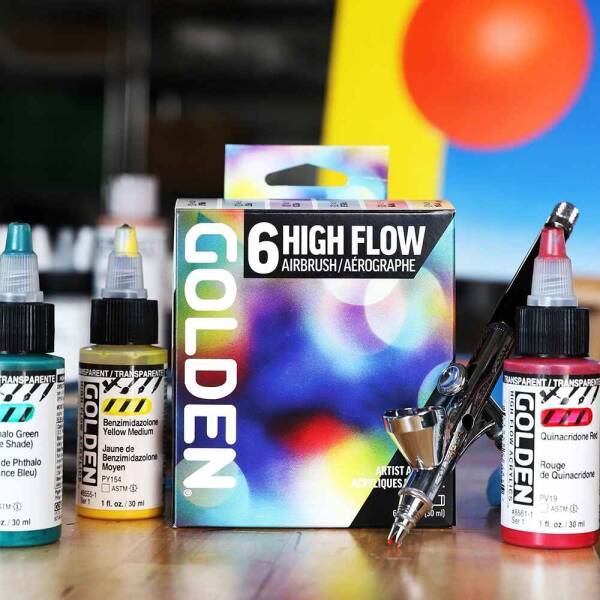 Golden High Flow Airbrush Set 6x30Ml Sıvı Akrilik Boya Seti - 5