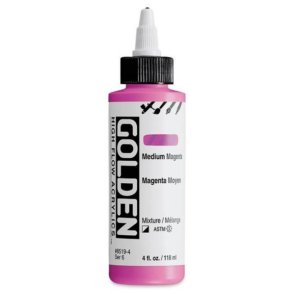 Golden High Flow Sıvı Akrilik Boya 118 Ml Seri 6 Medium Magenta - 3