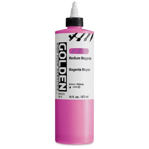 Golden High Flow Sıvı Akrilik Boya 473 Ml Seri 6 Medium Magenta - 3