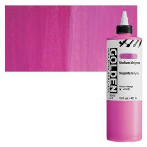 Golden High Flow Sıvı Akrilik Boya 473 Ml Seri 6 Medium Magenta - 1