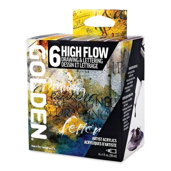 Golden High Flow Drawing & Lettering Set 6x30Ml Sıvı Akrilik Boya Seti - 1
