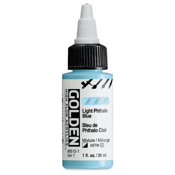 Golden High Flow Sıvı Akrilik Boya 30 Ml Seri 1 Light Phthalo Blue - 3