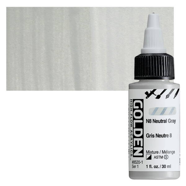 Golden High Flow Sıvı Akrilik Boya 30 Ml Seri 1 N8 Neutral Gray - 1