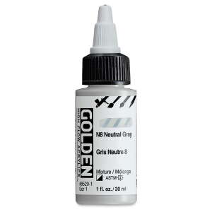 Golden High Flow Sıvı Akrilik Boya 30 Ml Seri 1 N8 Neutral Gray - 3
