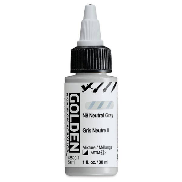 Golden High Flow Sıvı Akrilik Boya 30 Ml Seri 1 N8 Neutral Gray - 3