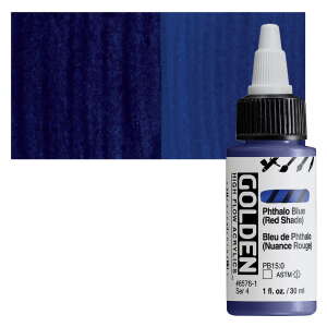 Golden High Flow Sıvı Akrilik Boya 30 Ml Seri 4 Phthalo Blue (Red Shade) - 1