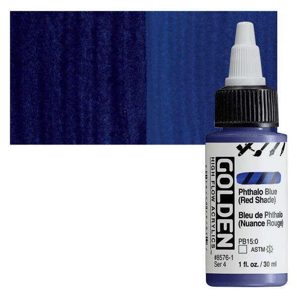 Golden High Flow Sıvı Akrilik Boya 30 Ml Seri 4 Phthalo Blue (Red Shade) - 1