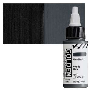 Golden High Flow Sıvı Akrilik Boya 30 Ml Seri 1 Mars Black - Golden