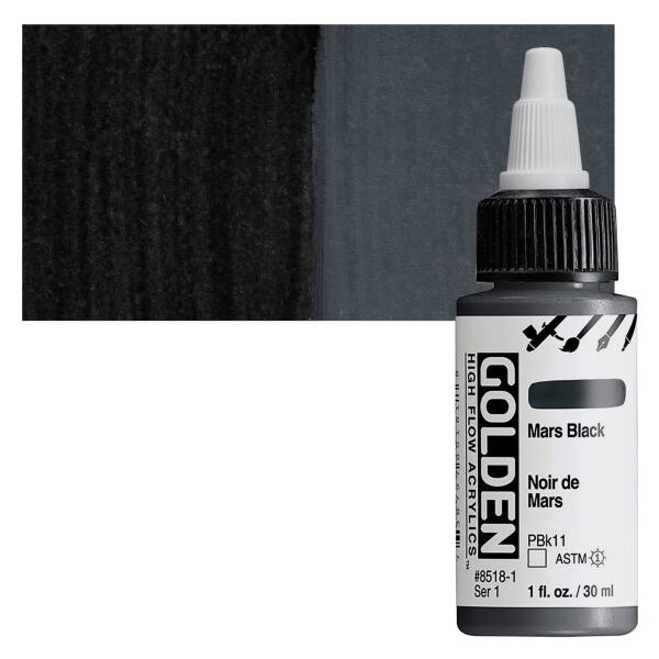 Golden High Flow Sıvı Akrilik Boya 30 Ml Seri 1 Mars Black - 1