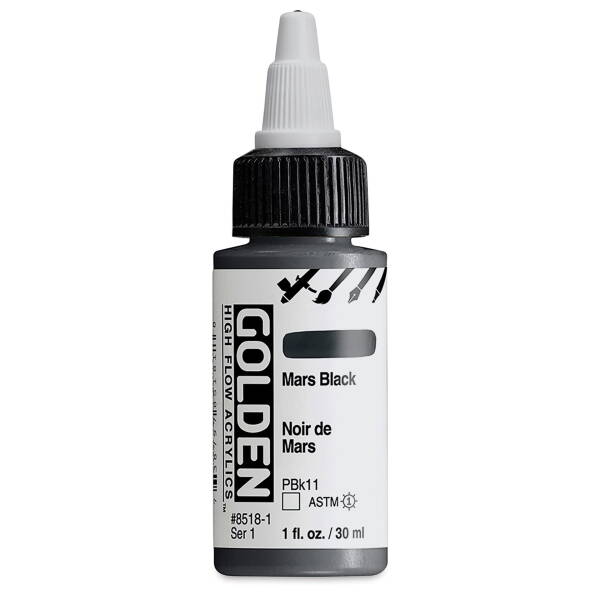 Golden High Flow Sıvı Akrilik Boya 30 Ml Seri 1 Mars Black - 3