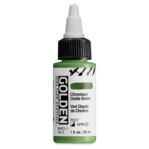Golden High Flow Sıvı Akrilik Boya 30 Ml Seri 3 Chromium Oxide Green - 3