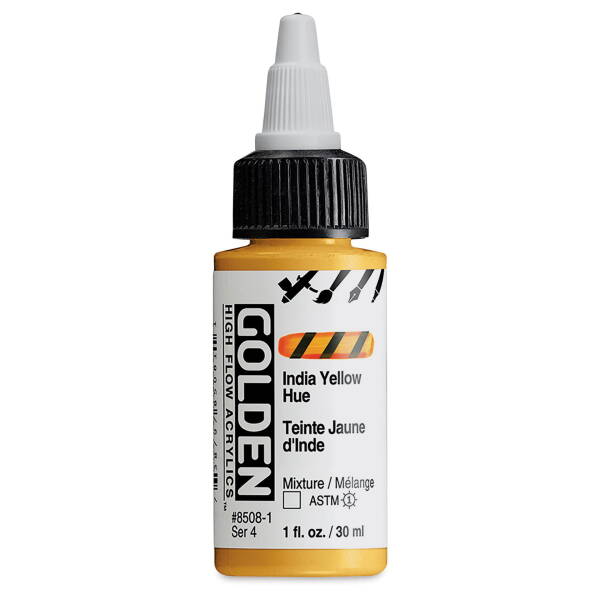 Golden High Flow Sıvı Akrilik Boya 30 Ml Seri 4 India Yellow Hue - 3
