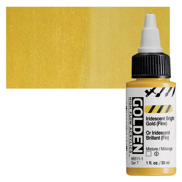 Golden High Flow Sıvı Akrilik Boya 30 Ml Seri 7 Iridescent Bright Gold (Fine) - 1