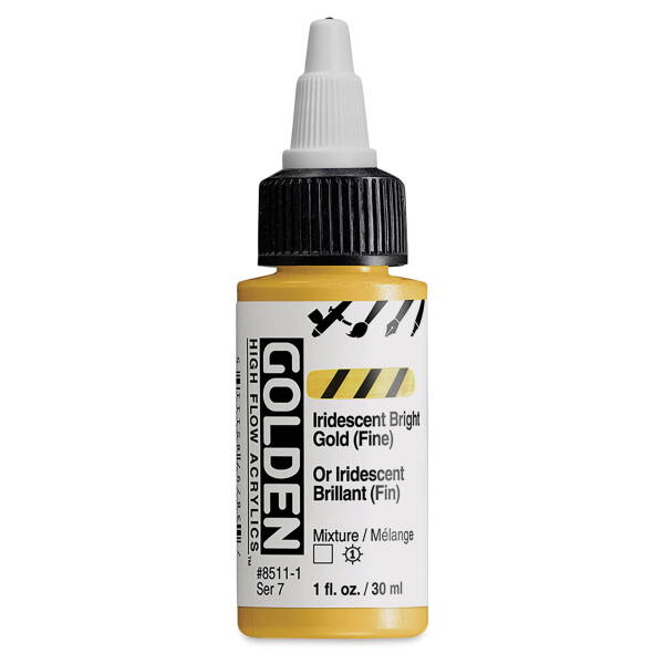 Golden High Flow Sıvı Akrilik Boya 30 Ml Seri 7 Iridescent Bright Gold (Fine) - 3
