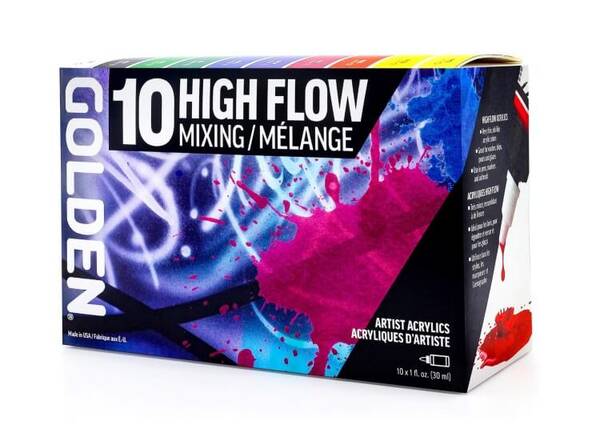 Golden High Flow Sıvı Akrilik Boya Mixing 30ML 10'lu Set