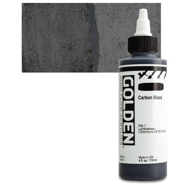 Golden High Flow Sıvı Akrilik Boya 118 Ml Seri 1 Carbon Black - 1