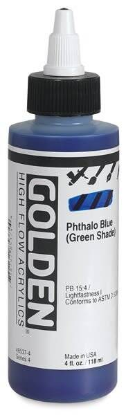 Golden High Flow Sıvı Akrilik Boya 118 Ml Seri 1 Transparent Phthalo Blue Green Shade - 3