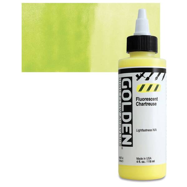 Golden High Flow Sıvı Akrilik Boya 118 Ml Seri 5 Fluorescent Chartreuse - 1