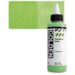 Golden High Flow Sıvı Akrilik Boya 118 Ml Seri 5 Fluorescent Green - 1