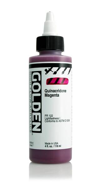 Golden High Flow Sıvı Akrilik Boya 118 Ml Seri 7 Quinacridone Magenta - 1