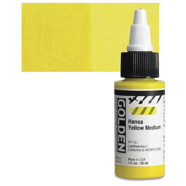 Golden High Flow Sıvı Akrilik Boya 30 Ml Seri 1 Transparent Hansa Yellow Medium - 1