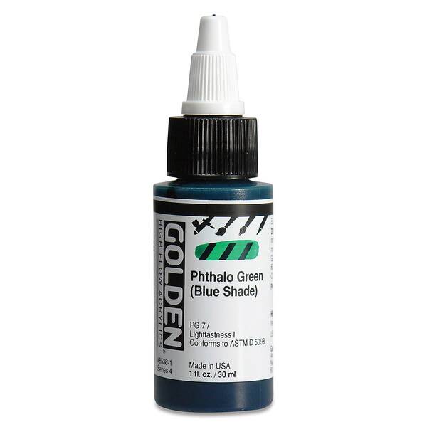 Golden High Flow Sıvı Akrilik Boya 30 Ml Seri 1 Transparent Phthalo Green Blue Shade - 3