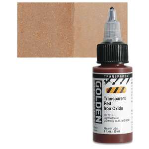 Golden High Flow Sıvı Akrilik Boya 30 Ml Seri 1 Transparent Red Iron Oxide - 1