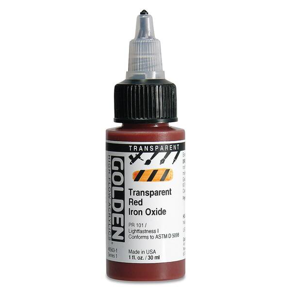 Golden High Flow Sıvı Akrilik Boya 30 Ml Seri 1 Transparent Red Iron Oxide - 3